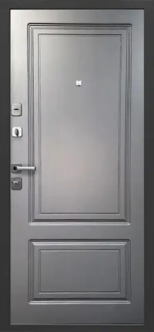 Теплая дверь входная Феррони Толстяк, 2 замка, 1,2 мм металл, (черный букле+графит ясень эмаль) #3