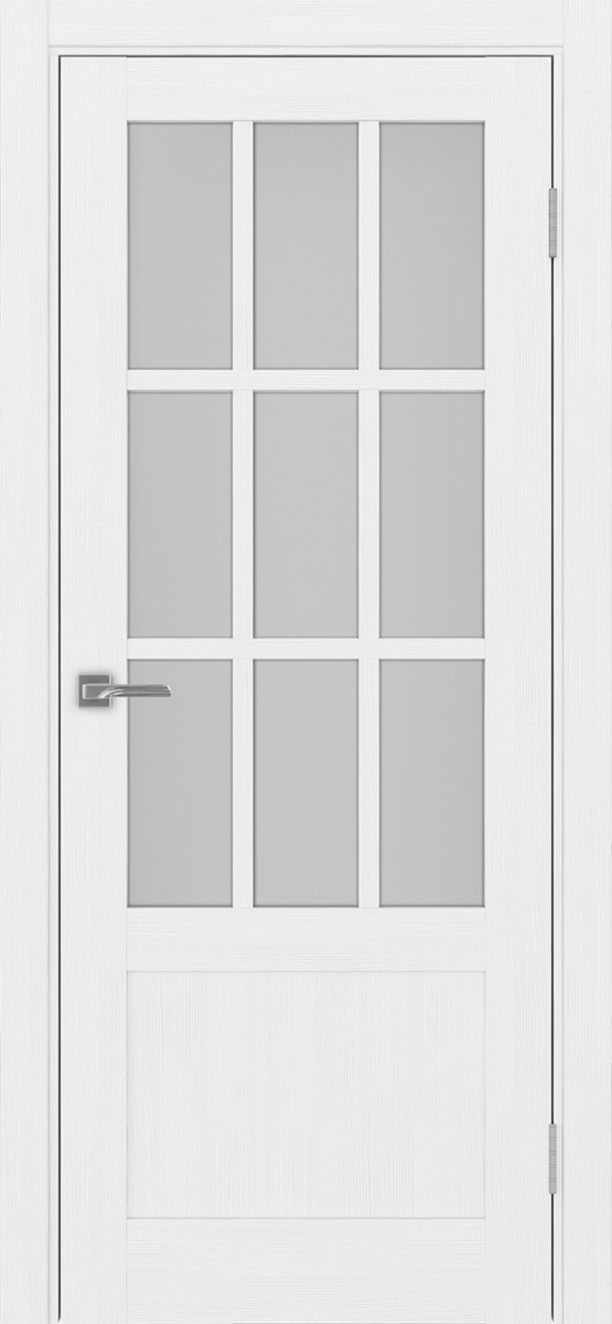 Дверь межкомнатная Оптима Порте Турин 542ПФ.2221, цвет белый лед, экошпон, стекло мателюкс