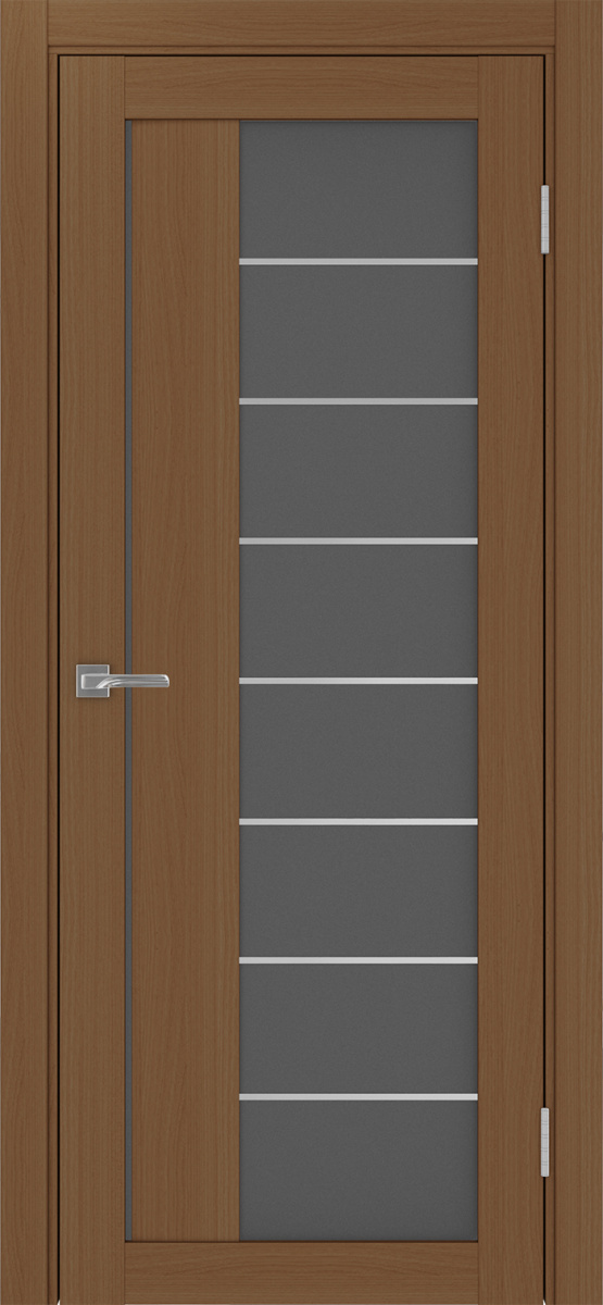 Дверь межкомнатная Оптима Порте Турин 524.22 АСС молдинг SC, цвет орех, экошпон, стекло графит