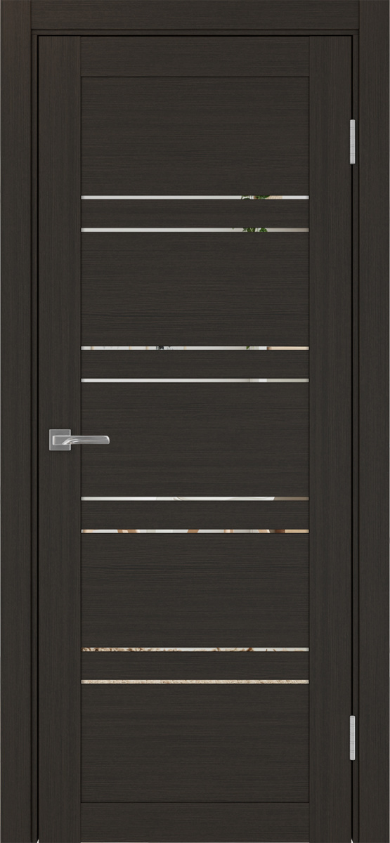 Дверь межкомнатная Оптима Порте Турин 560.12, цвет венге, экошпон, зеркало