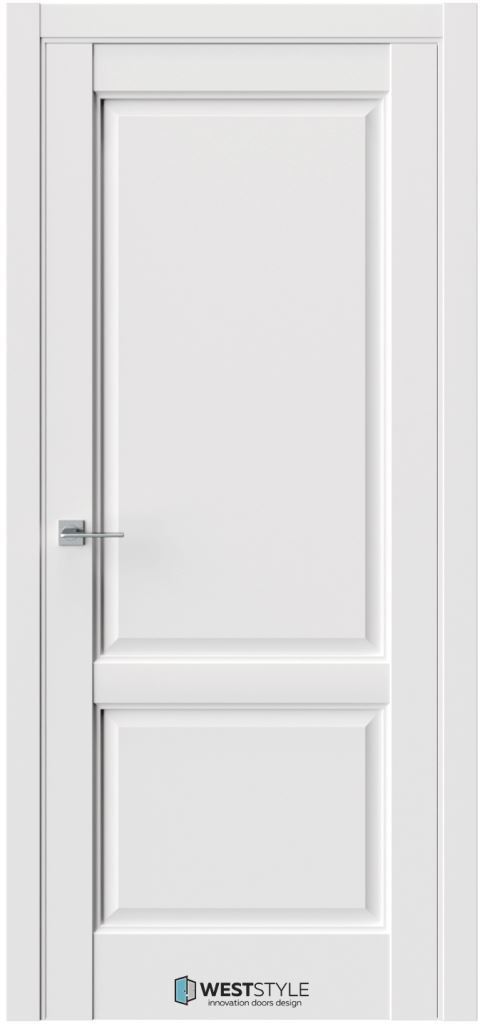 Дверь межкомнатная ВестСтайл Сенсейшн SE3, цвет эмлэер белый, экошпон, глухая