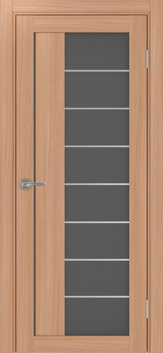 Дверь межкомнатная Оптима Порте Турин 524.22 АСС молдинг SC, цвет темный ясень, экошпон, стекло графит