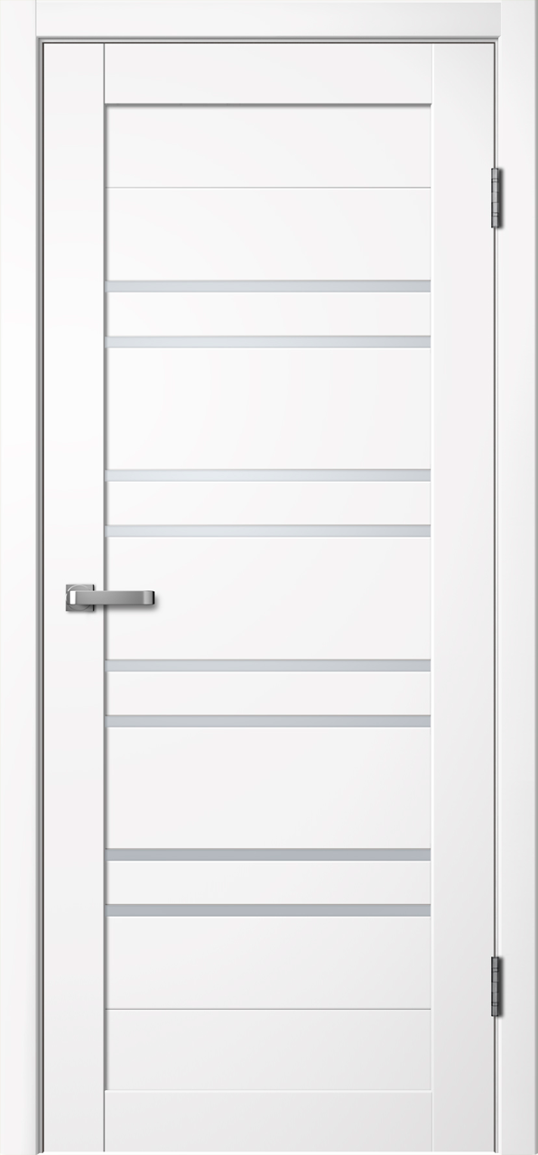 Дверь межкомнатная Ла Стелла Эмалит 282, цвет белый эмалит, эмалит, стекло матовое