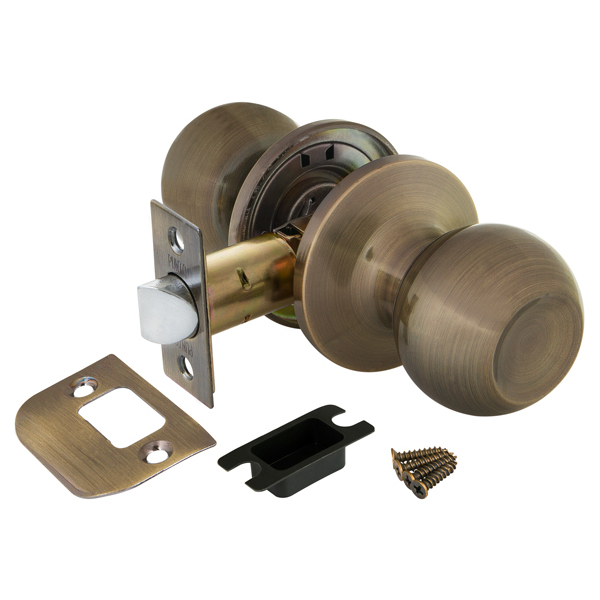 Ручка-защелка шар без фиксатора Фуаро DK672 AB-PS (6072 AB-P), цвет бронза (гарантия - 6 месяцев)