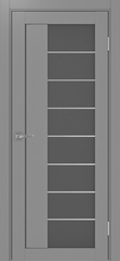 Дверь межкомнатная Оптима Порте Турин 524.22 АСС молдинг SC, цвет серый, экошпон, стекло графит