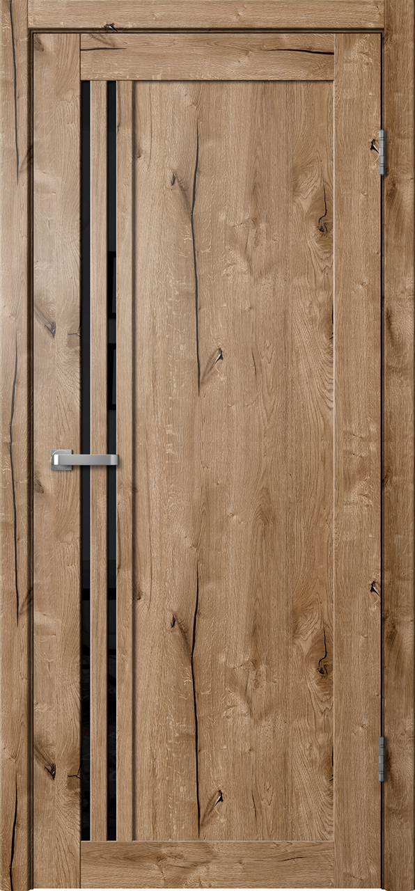 Дверь межкомнатная Ла Стелла 275, цвет пацифик дуб, экошпон, стекло черное