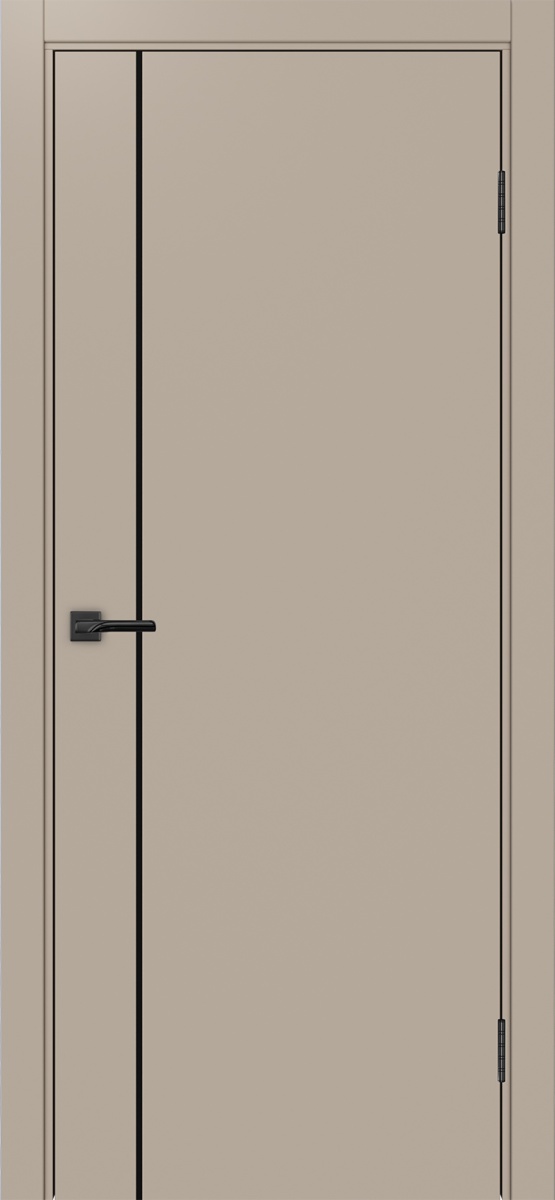 Дверь межкомнатная Оптима Порте Неаполь 204 молдинг SB (кромка ПВХ черная с 4х сторон с врезкой под замок Морелли М1895 (М1885)), цвет мокко, экошпон, глухая