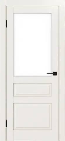 Дверь межкомнатная ХЬЮГОДОРС Генри 31x2110, цвет слоновая кость, экошпон, стекло белое (гарантия - 5 лет)