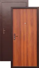 Дверь входная Прораб 4,5 см (Стройгост), 1 замок, 1 мм металл, (медь антик+рустикальный дуб)