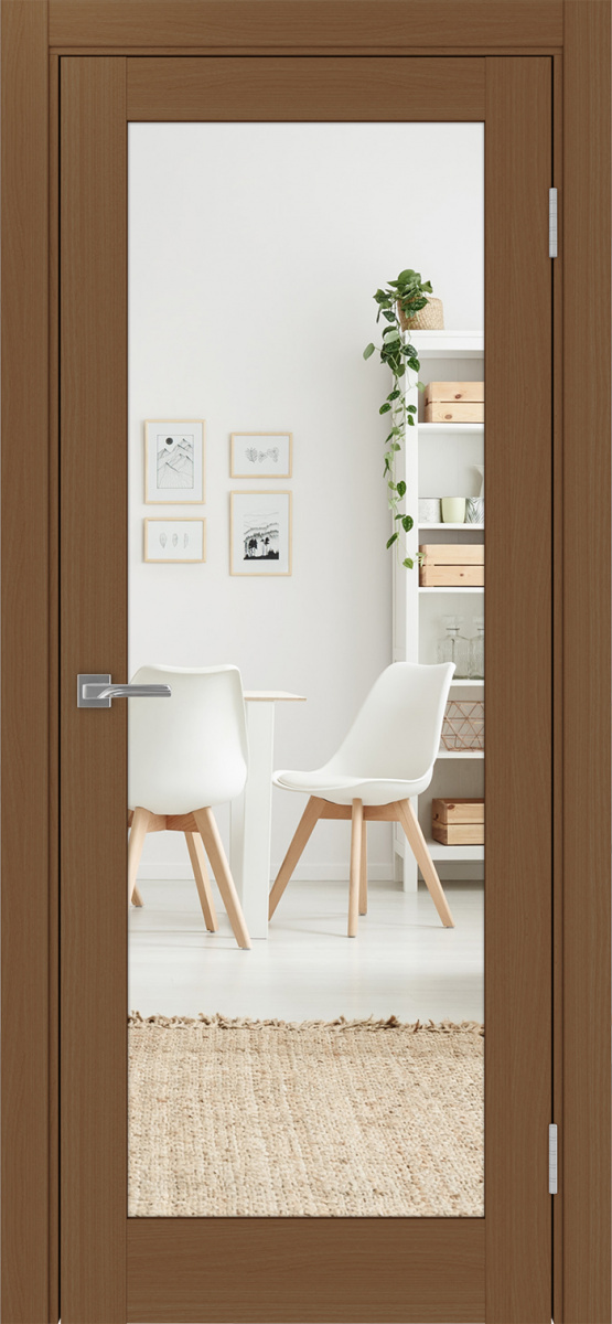 Дверь межкомнатная Оптима Порте Турин 501.2 (зеркало двухстороннее), цвет орех, экошпон, зеркало