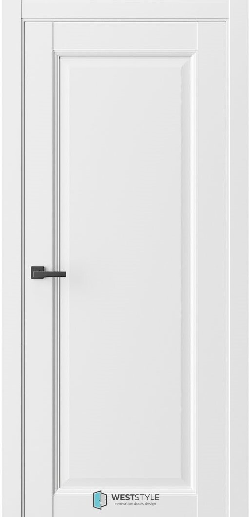 Дверь межкомнатная ВестСтайл Эника 1, цвет эмлэер белый, экошпон, глухая