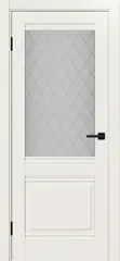 Дверь межкомнатная ХЬЮГОДОРС Генри 02Ux210, цвет слоновая кость, экошпон, стекло ромб (гарантия - 5 лет)