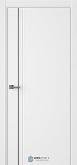 Дверь межкомнатная ВестСтайл Лайнинг-2 (кромка АБС белая с 4х сторон), цвет эмлэер белый, экошпон, глухая