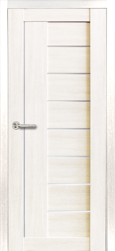 Дверь межкомнатная Терри Стиль-9, цвет белая лиственница, экошпон, остекленная