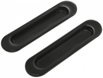 Ручка овал для раздвижных дверей Тикс INSDH 501 B (цена за комплект), цвет черный (гарантия - 12 месяцев)
