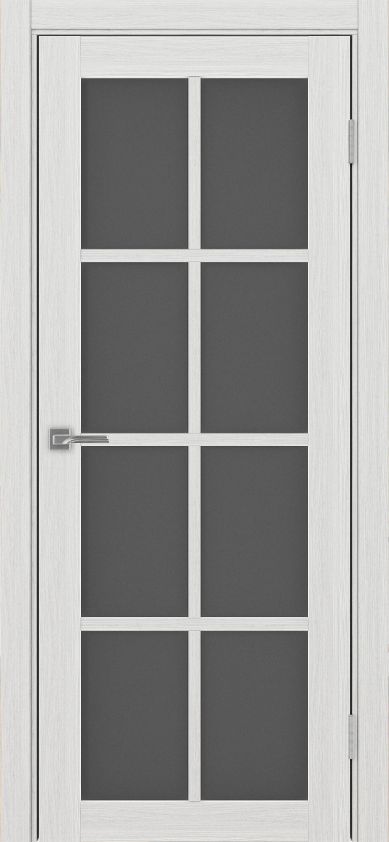 Дверь межкомнатная Оптима Порте Турин 541.2222, цвет серебристый ясень, экошпон, стекло графит