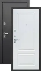 Теплая дверь входная Феррони Толстяк, 2 замка, 1,2 мм металл, (черный букле+белый ясень)