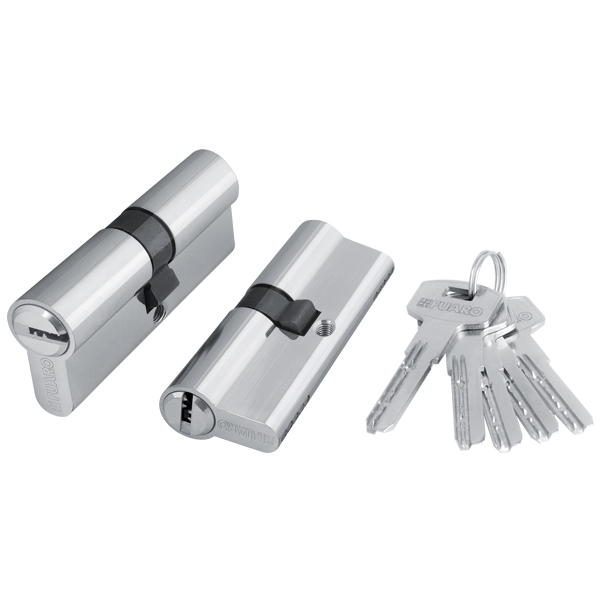 Цилиндр ключ-ключ Фуаро (200 ZA/60) 2000ZAKey60(25+10+25) CP, цвет хром (гарантия - 12 месяцев)