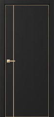 Дверь межкомнатная Оптима Порте Неаполь 204 молдинг золото (кромка алюминиевая золото с 4х сторон с врезкой под замок Морелли М1895 (М1885)), цвет антрацит, экошпон, глухая