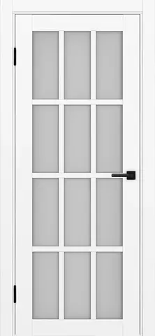 Дверь межкомнатная ХЬЮГОДОРС Дуглас 42х22220, цвет элегантный белый, экошпон, стекло матовое (гарантия - 5 лет)
