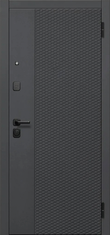 Дверь входная Феррони Флорида зеркало, 2 замка, 1,4 мм металл, (черный кварц+белый эмалит) #2