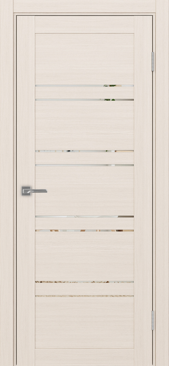 Дверь межкомнатная Оптима Порте Турин 560.12, цвет перламутровый ясень, экошпон, зеркало