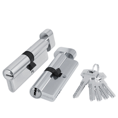 Цилиндр ключ-завертка Фуаро (200 ZM/60) 2000ZMKnob60(25+10+25) CP, цвет хром (гарантия - 12 месяцев)