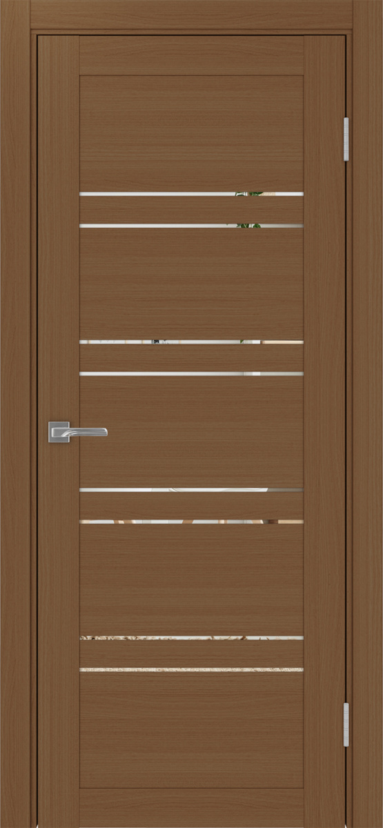 Дверь межкомнатная Оптима Порте Турин 560.12, цвет орех, экошпон, зеркало