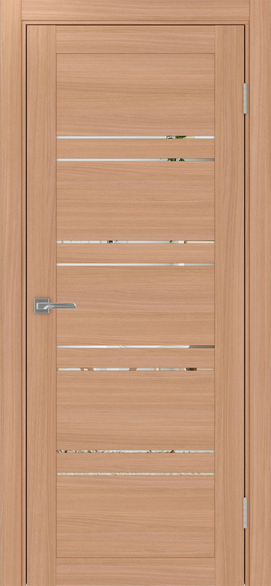 Дверь межкомнатная Оптима Порте Турин 560.12, цвет темный ясень, экошпон, зеркало