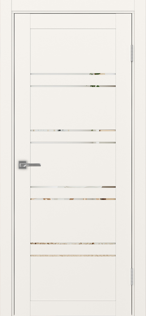 Дверь межкомнатная Оптима Порте Турин 560.12, цвет бежевый, экошпон, зеркало