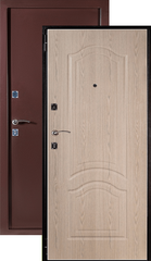 Дверь входная Сидоров S67 внутреннее открывание, 2 замка, 1,5 мм металл, (медь антик+беленый дуб)