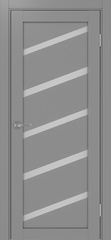 Дверь межкомнатная Оптима Порте Турин 506У.112, цвет серый, экошпон, стекло мателюкс