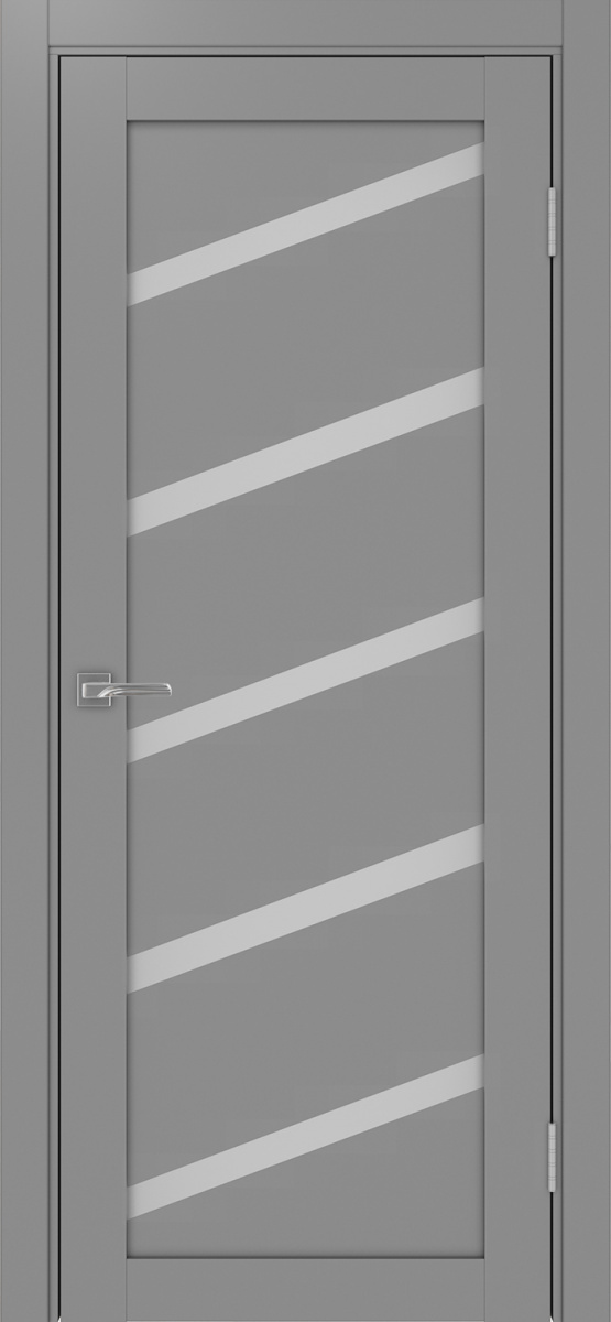 Дверь межкомнатная Оптима Порте Турин 506У.112, цвет серый, экошпон, стекло мателюкс