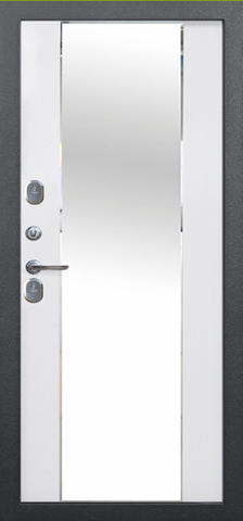 Термодверь входная Феррони Изотерма 11 см зеркало, 2 замка, 1,4 мм металл, (серебро антик+белый эмалит) #3