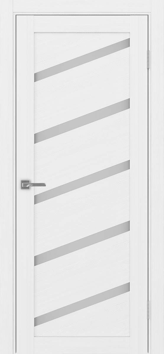 Дверь межкомнатная Оптима Порте Турин 506У.112, цвет белый лед, экошпон, стекло мателюкс