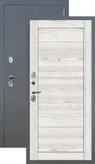 Теплая дверь входная FLY DOORS Аркан 206, 2 замка, 1,2 мм металл, (графит букле+айс ривьера)
