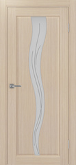 Дверь межкомнатная Оптима Порте Сицилия 730.121, цвет беленый дуб, экошпон, стекло Линии