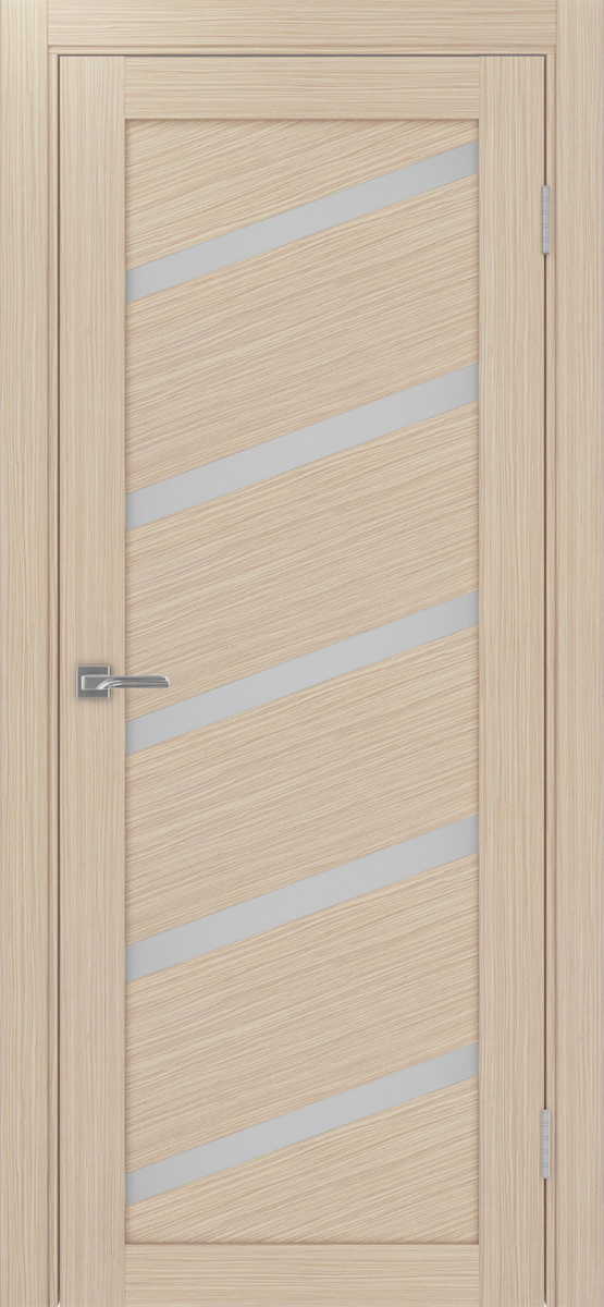 Дверь межкомнатная Оптима Порте Турин 506У.112, цвет беленый дуб, экошпон, стекло мателюкс