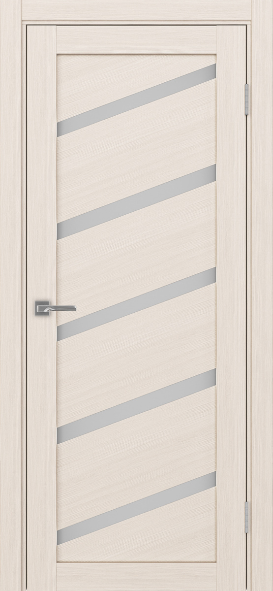Дверь межкомнатная Оптима Порте Турин 506У.112, цвет перламутровый ясень, экошпон, стекло мателюкс