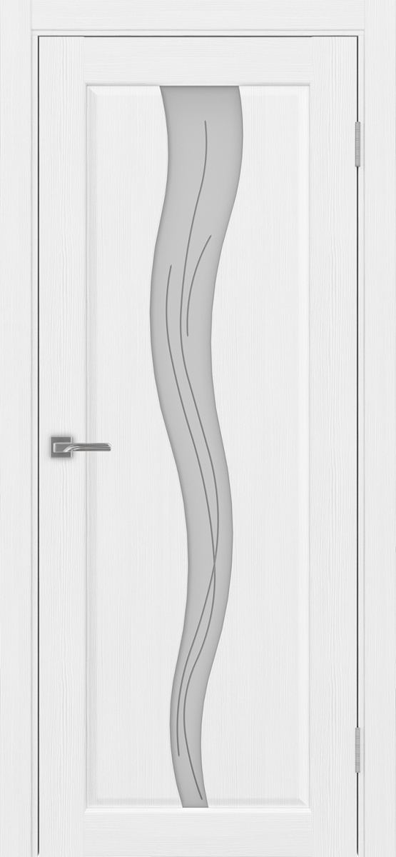 Дверь межкомнатная Оптима Порте Сицилия 730.121, цвет белый лед, экошпон, стекло Линии