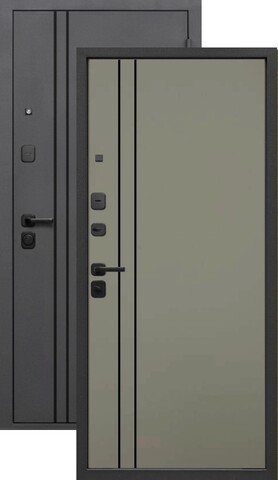 Теплая дверь входная Феррони 9 см Фьюжн, 2 замка, 1,4 мм металл, (серый муар+капучино)