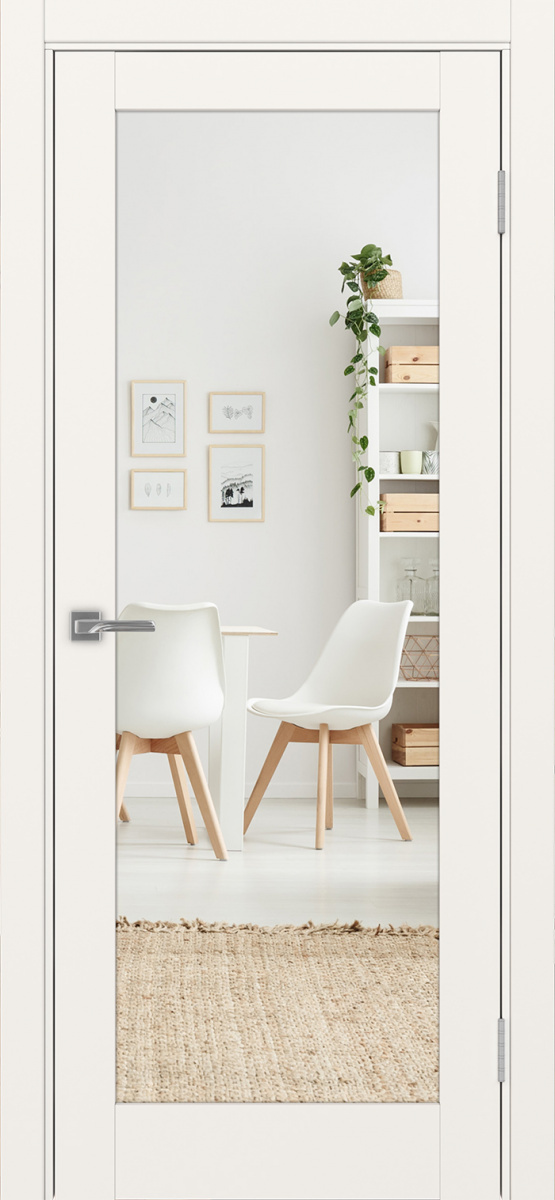 Дверь межкомнатная Оптима Порте Турин 501.2 (зеркало двухстороннее), цвет бежевый, экошпон, зеркало