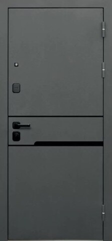 Теплая дверь входная FLY DOORS Онего, 2 замка, 1,2 мм металл, (черный муар+велюто бианко) #2