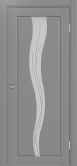 Дверь межкомнатная Оптима Порте Сицилия 730.121, цвет серый, экошпон, стекло Линии