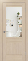 Дверь межкомнатная Оптима Порте Турин 502U.21, цвет беленый дуб, экошпон, зеркало