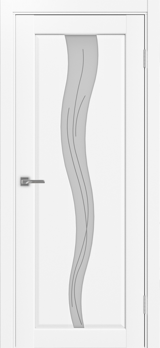 Дверь межкомнатная Оптима Порте Сицилия 730.121, цвет белый снежный, экошпон, стекло Линии