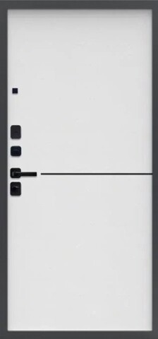 Теплая дверь входная FLY DOORS Онего, 2 замка, 1,2 мм металл, (черный муар+велюто бианко) #3
