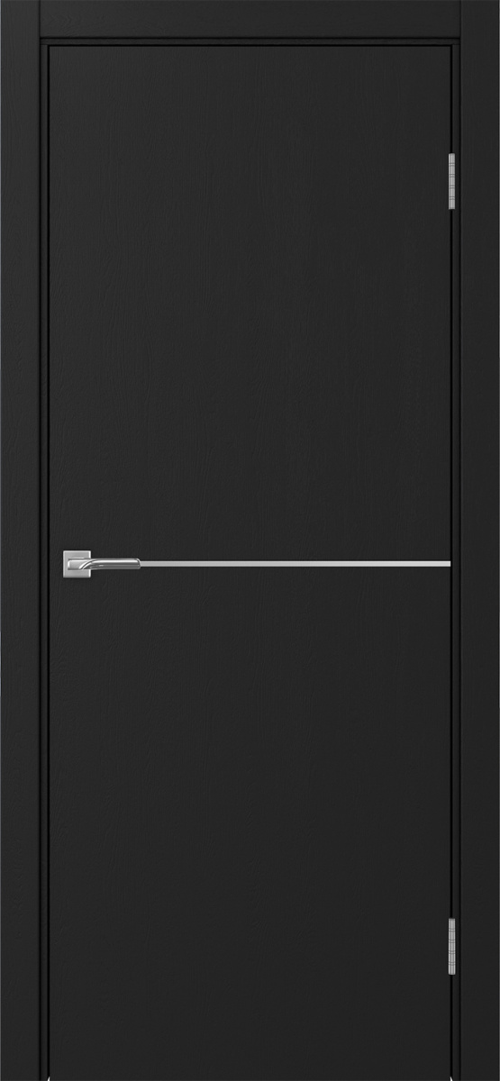 Дверь межкомнатная Оптима Порте Неаполь 202 молдинг SC (кромка ПВХ в цвет полотна с 4х сторон с врезкой под замок Морелли М1895 (М1885)), цвет антрацит, экошпон, глухая