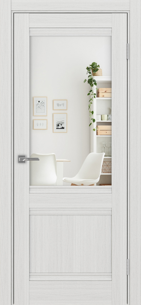 Дверь межкомнатная Оптима Порте Турин 502U.21, цвет серебристый ясень, экошпон, зеркало