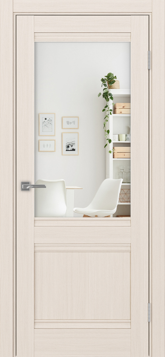 Дверь межкомнатная Оптима Порте Турин 502U.21, цвет перламутровый ясень, экошпон, зеркало